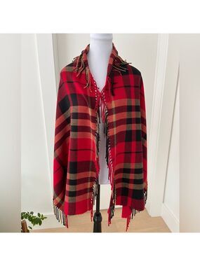 ZIGHILLI Plaid Made in Italy 100% Acrylic Oversized Soft Winter Scarf Fringe
